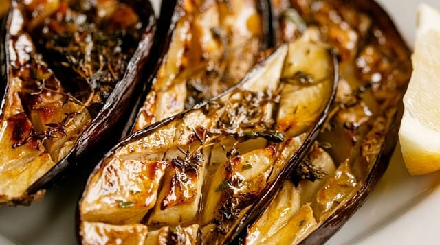 Roasted eggplant.