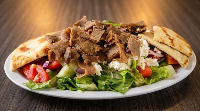 Gyro Greek salad.